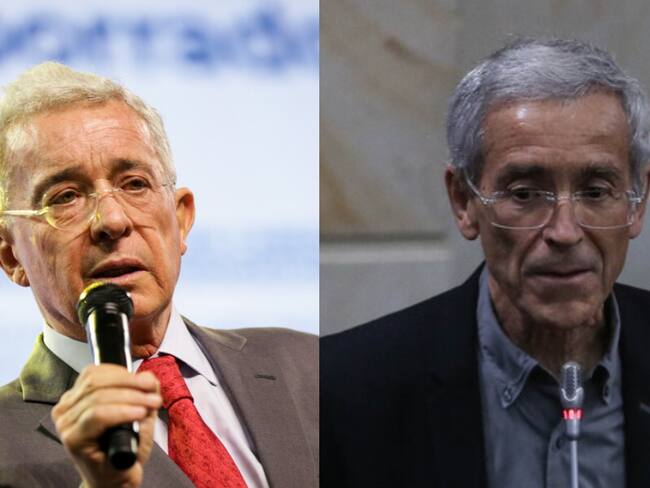 Álvaro Uribe y padre de Roux. Foto: Colprensa.