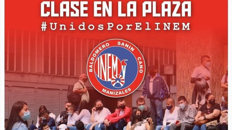 Harán plantón en la plazoleta de la Alcaldía de Manizales. Foto: Enviada por la docente del INEM, Paula Ladino.