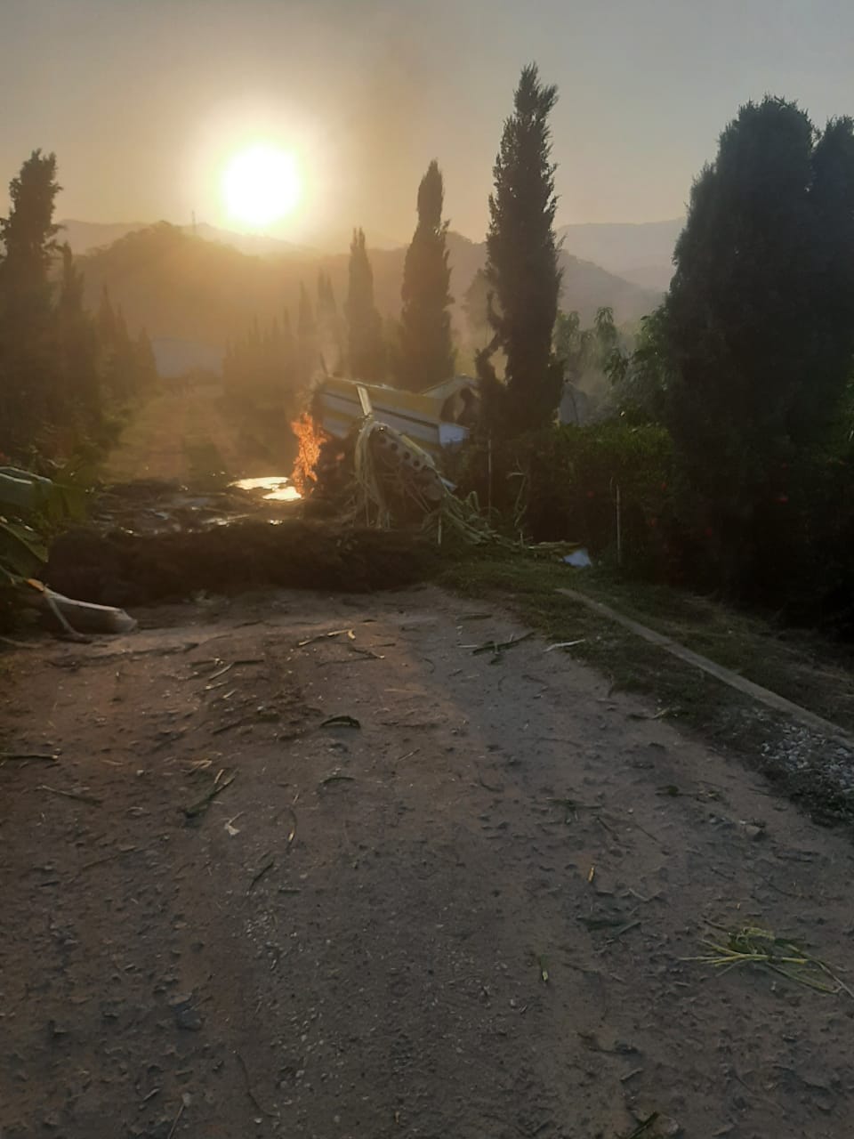 Avioneta accidentada/ Bomberos de la Zona Bananera