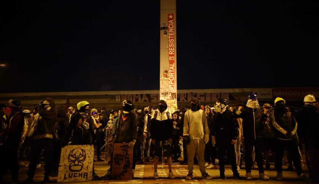 Imagen de referencia de jóvenes primera línea. Foto: Colprensa