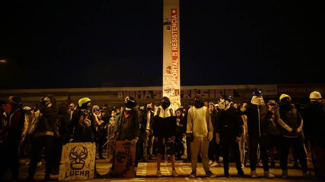 Imagen de referencia de jóvenes primera línea. Foto: Colprensa
