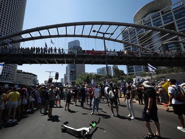 Huelga general en Israel. I Foto: EFE/EPA/ATEF SAFADI.