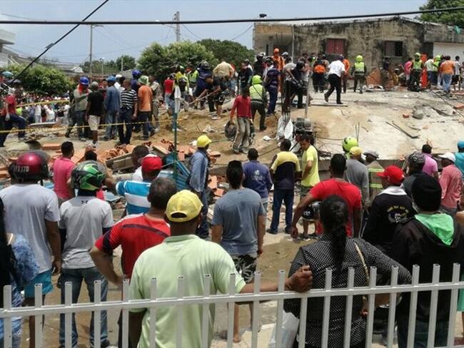 Cartagena: Desplome de edificio en construcción deja varios heridos y personas atrapadas. Foto: Alcaldía de Cartagena