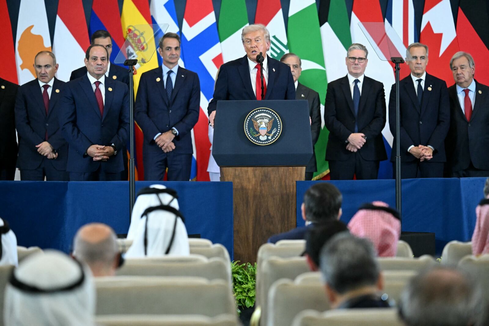 Donald Trump en discurso. Foto: AFP. 