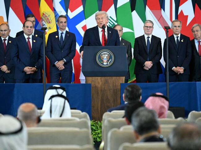 Donald Trump en discurso. Foto: AFP.