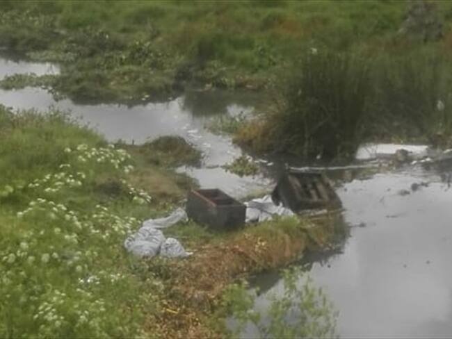 Los restos fueron encontrados en el humedal Juan Amarillo. Foto: Policía Nacional