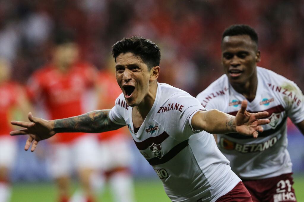 German Cano de Fluminense celebra el gol con el que clasifican a la Libertadores 2023. Foto: Pedro H. Tesch/Getty Images.