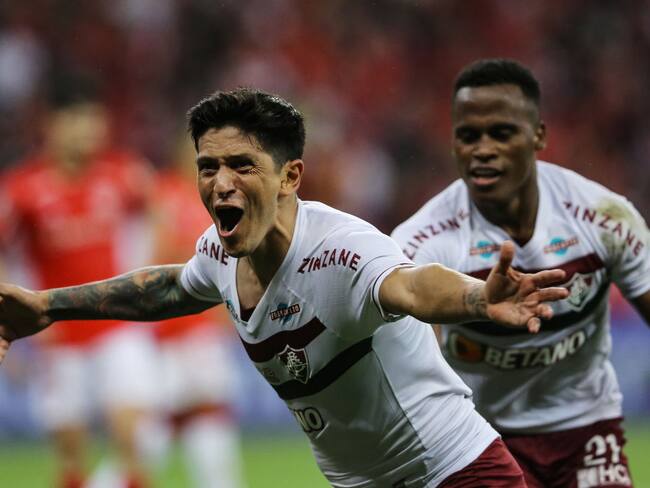 German Cano de Fluminense celebra el gol con el que clasifican a la Libertadores 2023. Foto: Pedro H. Tesch/Getty Images.