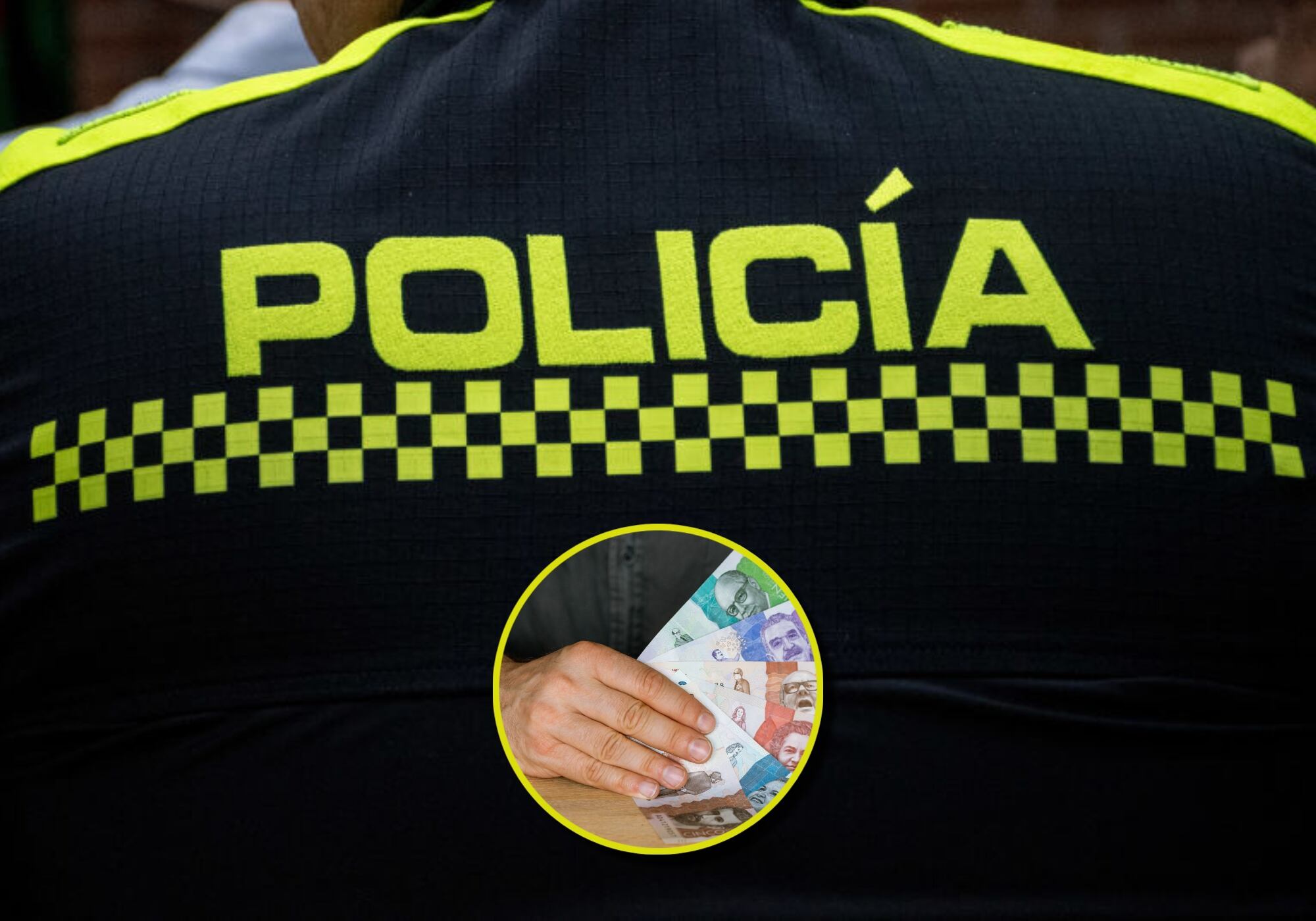 Policía Nacional y dinero Colombia. Foto: (Photo by: Sebastian Marmolejo/Long Visual Press/Universal Images Group via Getty Images) | Getty Images