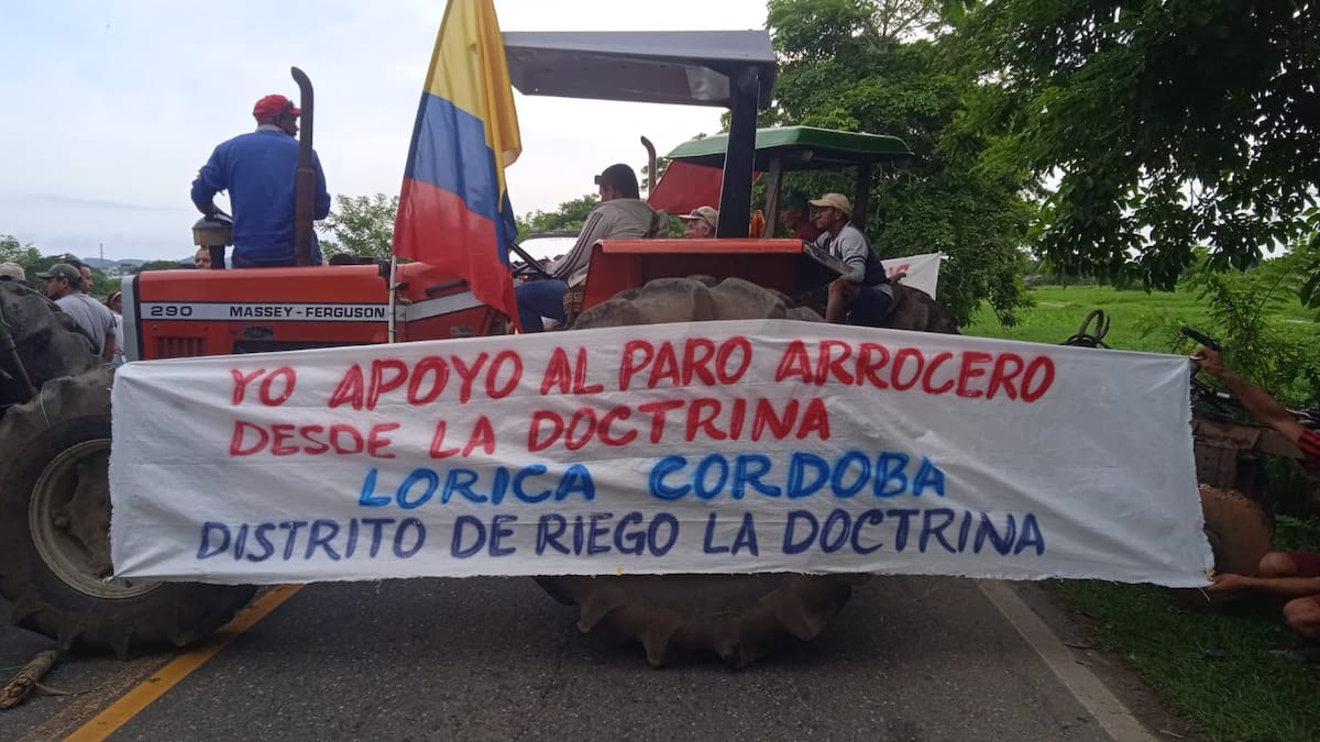 Paro arrocero en Córdoba: dos vías del departamento se encuentran bloqueadas este 14 julio