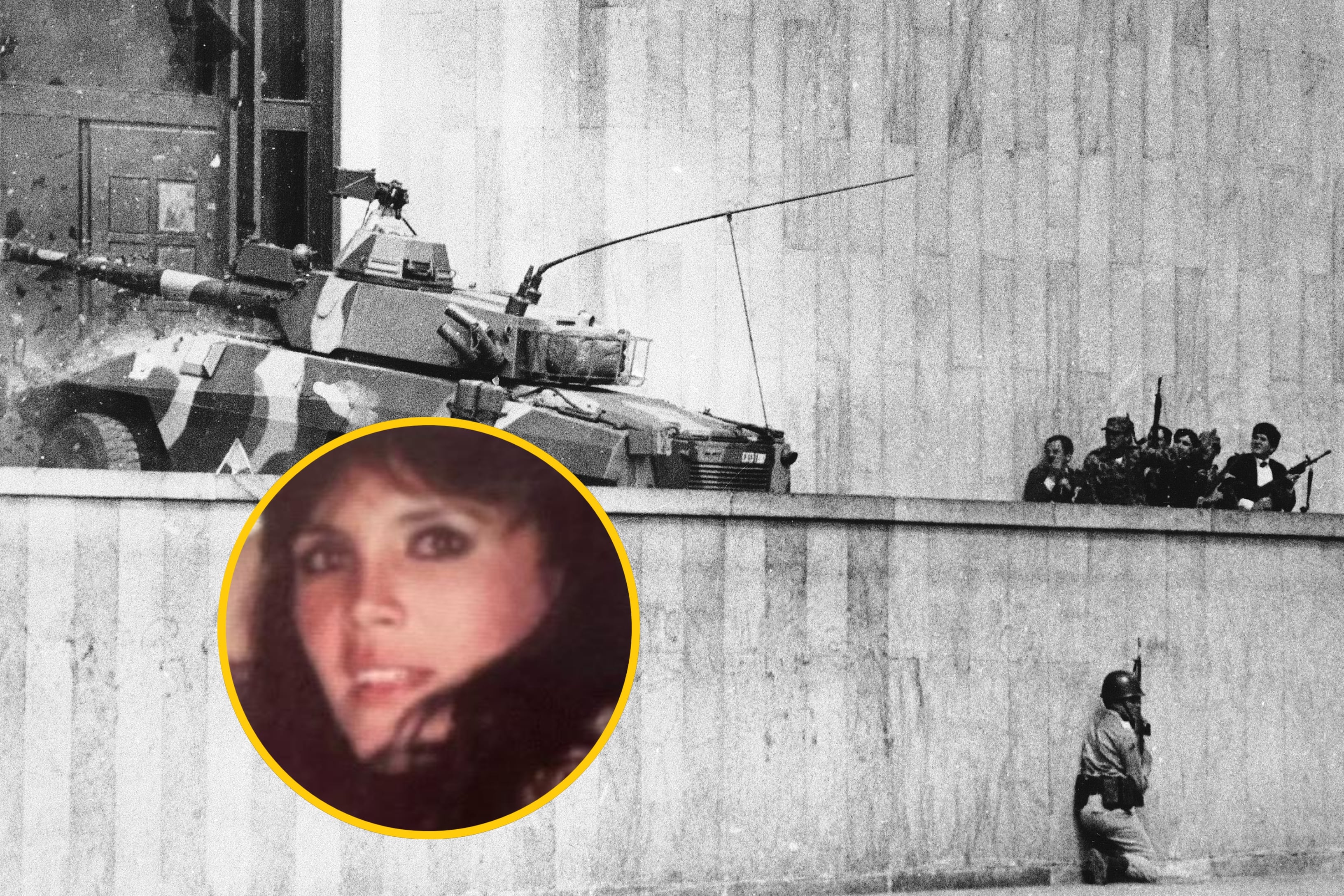 Irma Franco (Foto: Cortesía CAJAR) / Retoma del Palacio de Justicia (Carlos Ávila González / The San Francisco Chronicle via Getty Images)