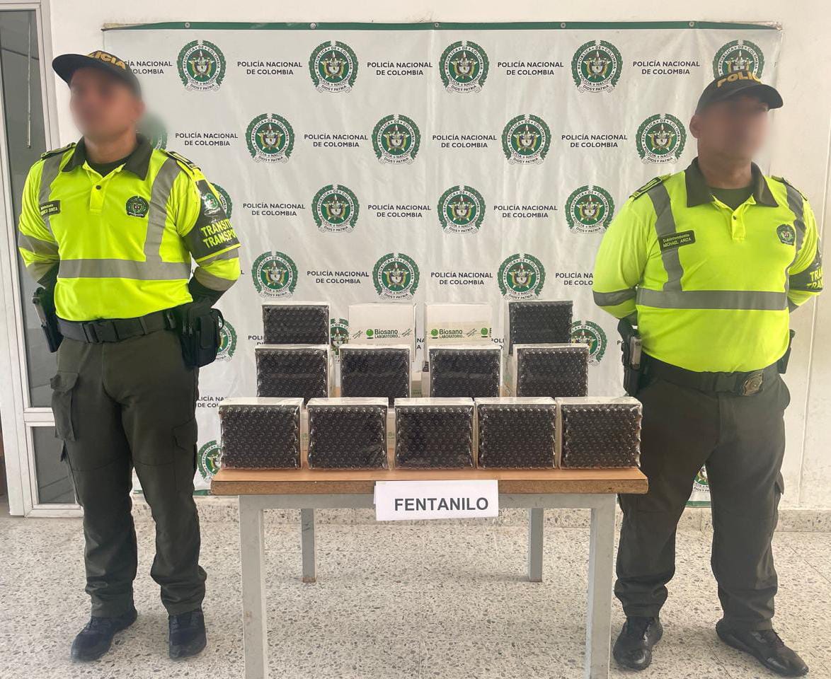 Incautan más de 1.000 ampolletas de fentanilo en Sincelejo: tenían como destino Córdoba. Foto: prensa Policía de Sucre.