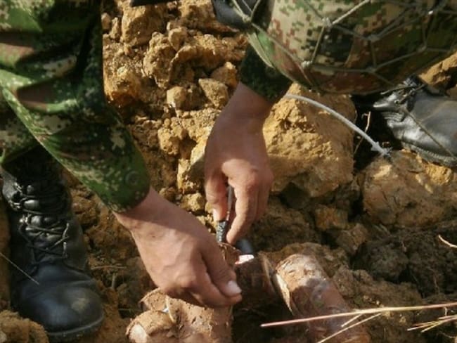 El Ejército confirmó que durante el 2021 ha logrado la ubicación y destrucción de 158 artefactos explosivos improvisados y 34 minas antipersonal. Foto: Cortesía Ejército Nacional