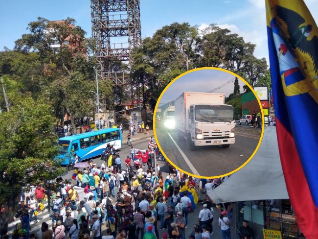 El paro nacional en Caldas y su capital no registró problemas de alteración del orden público, pero hay cierre vehicular sobre la Troncal de occidente por una minga indígena. Fotos: W Radio