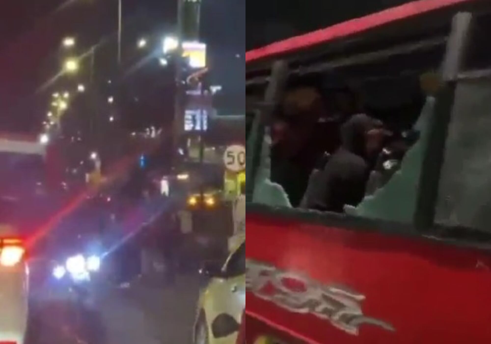 Agredieron el bus de hinchas de Universitario. Foto: captura redes sociales