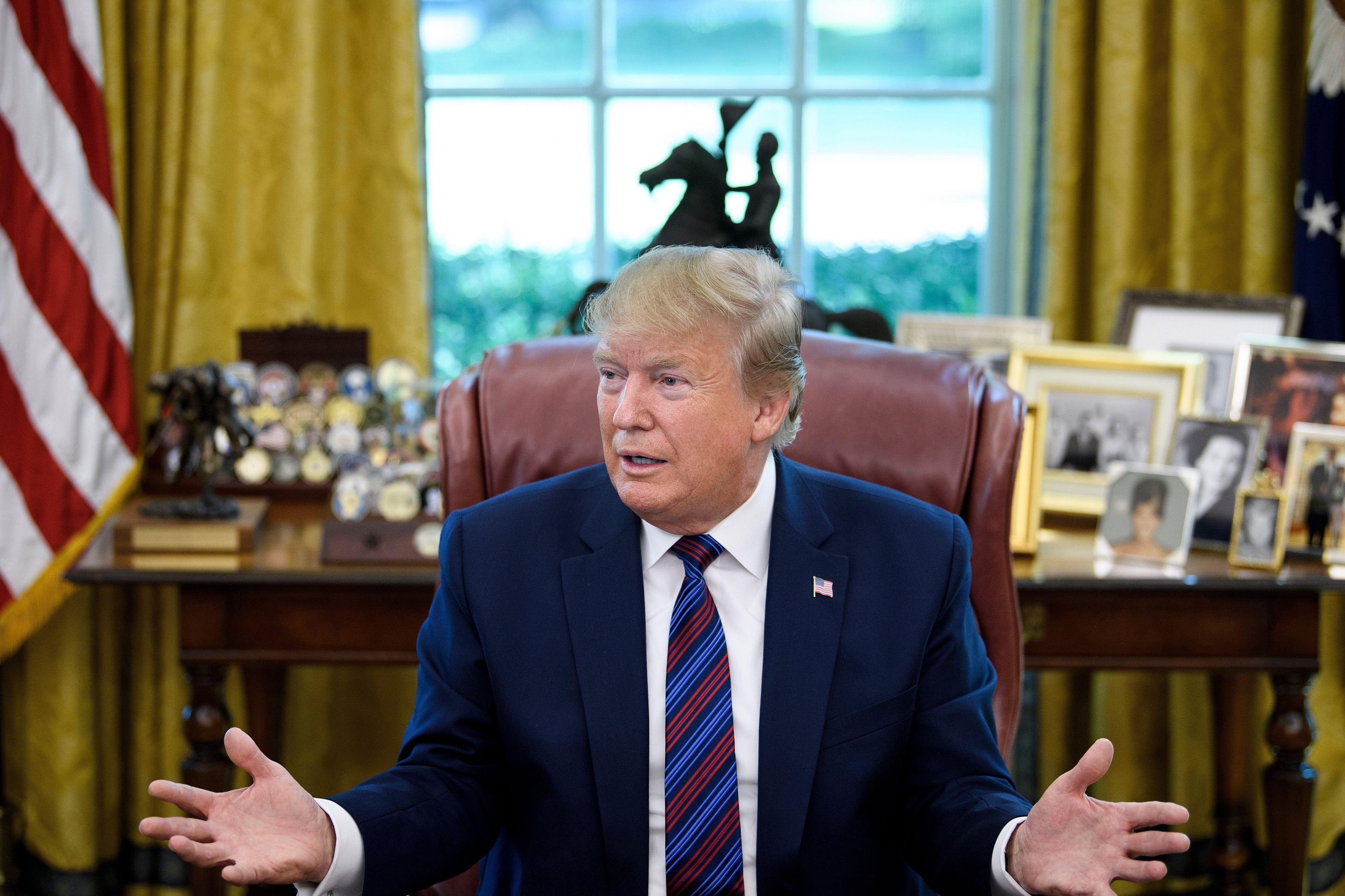 Referencia de Gobierno Trump. Foto: Brendan Smialowski / AFP via Getty Images.