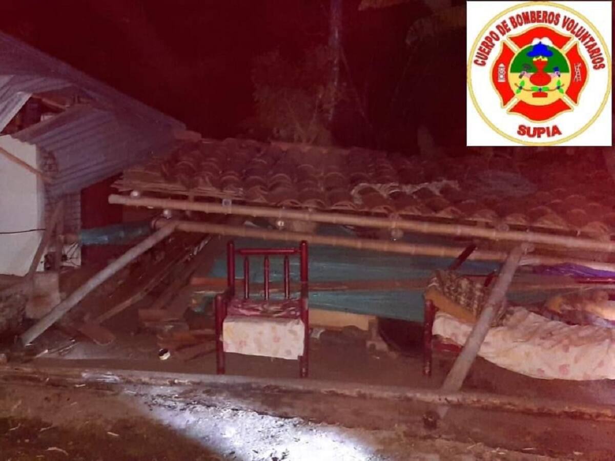 Dos personas resultaron heridas tras el colapso de una vivienda en Supía, Caldas