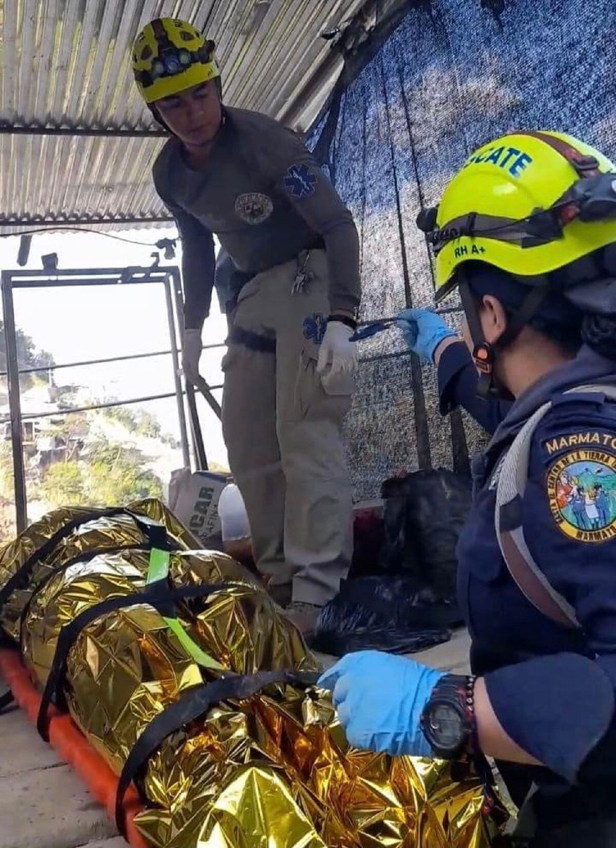 Minero resultó gravemente herido en Marmato, Caldas. Crédito: Bomberos Marmato, Caldas.