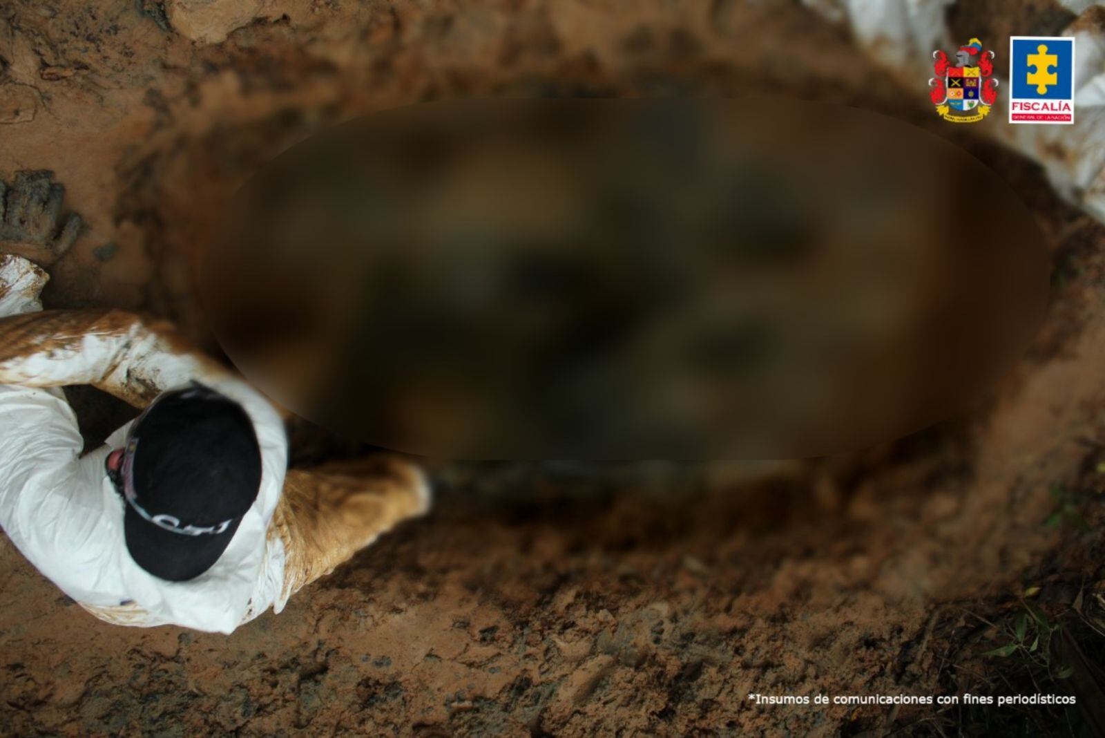 Fiscalía encuentra fosa con ocho cadáveres de desaparecidos a manos de las disidencias. Foto: Fiscalía.