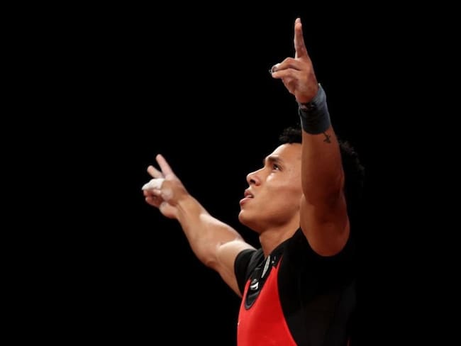 Luis Javier Mosquera Lozano &#8203; es un levantador de pesas olímpico colombiano.. Foto: Getty Images/ Chris Graythen