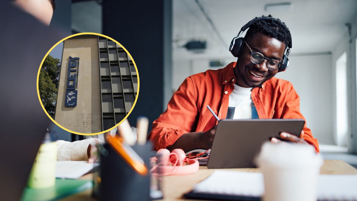 Hombre estudiando en salón (Getty Images) / Edificio de Icetex (Colprensa)