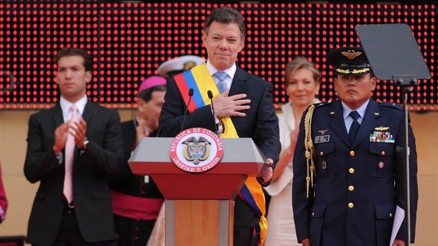 Posesión del expresidente Santos.. Foto: Colprensa