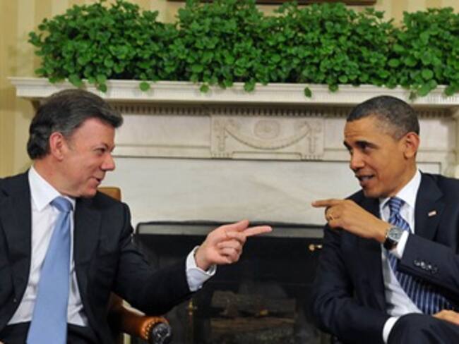 Juan Manuel Santos y Barack Obama. Foto: Colprensa.