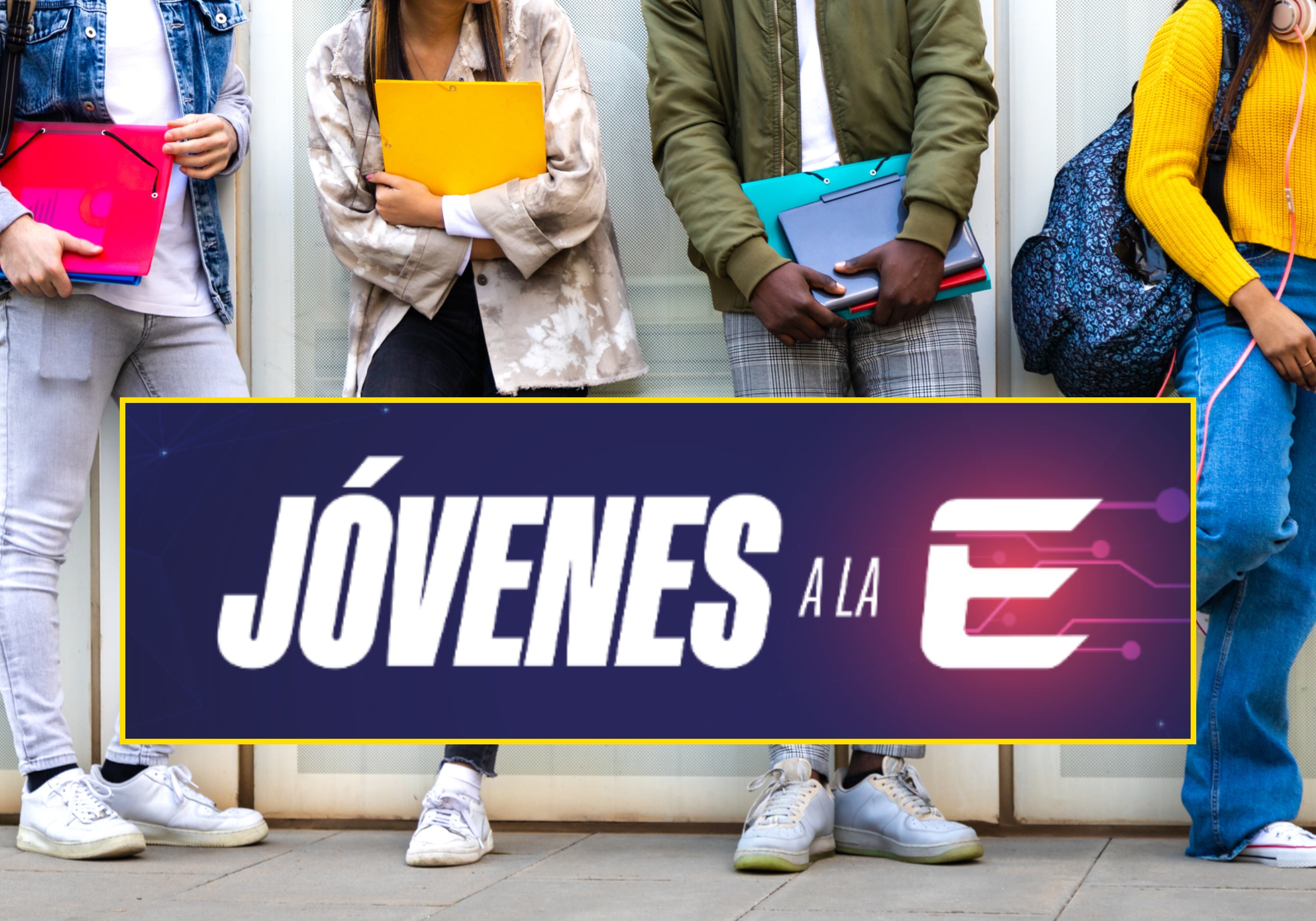 Imagen de referencia y logo de Jóvenes a la E. Foto: Getty Images / Portal Atenea