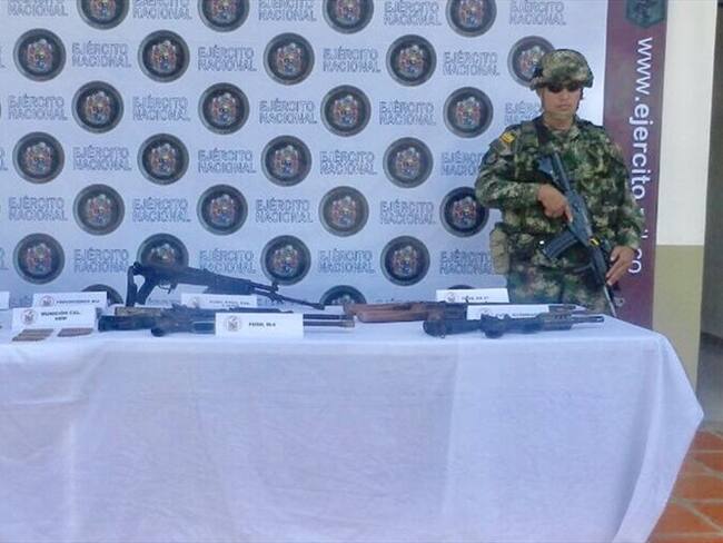 Decomisan caleta con armamento en Putumayo. Foto: Ejército Nacional