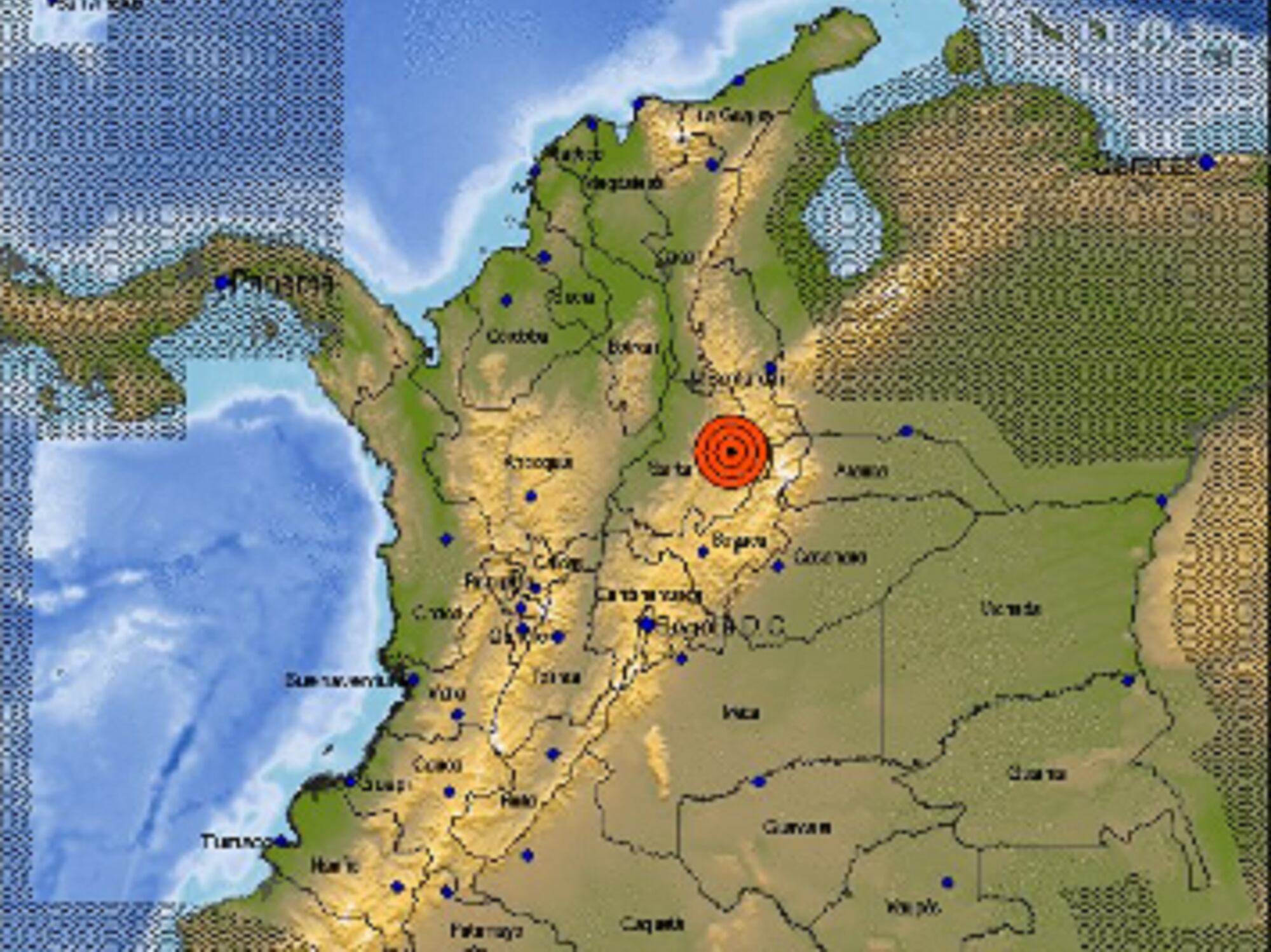 Sismo en Los Santos, Santander. Foto: Servicio Geológico Colombiano