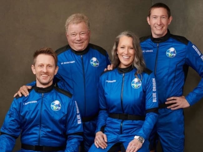 William Shatner, el capitán Kirk de Star Trek, realiza su primer viaje al espacio a los 90 años. Foto: Agencia AFP