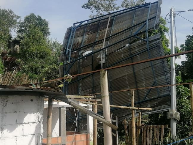 Casas afectadas por lluvias en Caldas. Crédito: Secretaría de Medio Ambiente de Caldas.