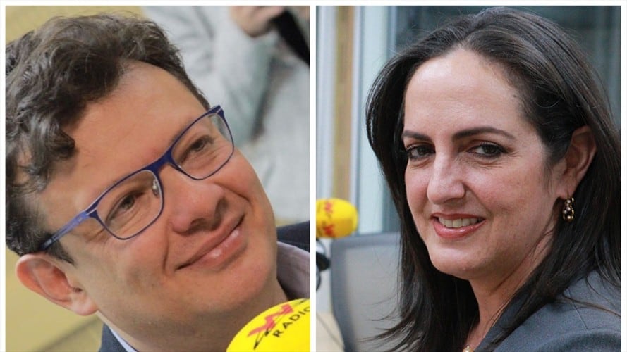 La senadora por el Centro Democrático, María Fernanda Cabal y el concejal de Bogotá, Hollman Morris. Foto: Vicky Dávila