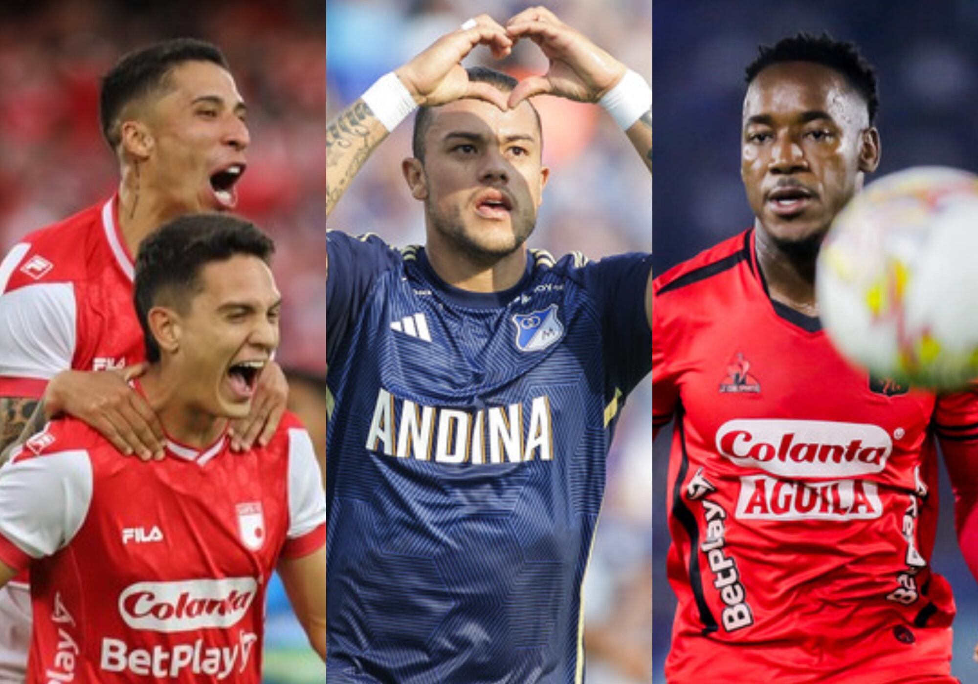 Santa Fe, Millonarios y América de Cali. Foto: (Colprensa - Lina Gasca) / (Colprensa - John Paz) / (Colprensa - Mariano Vimos)