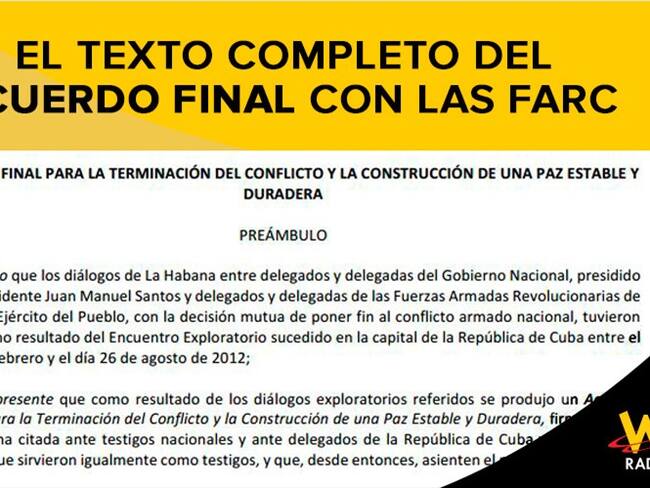 Este es el texto final del acuerdo de paz