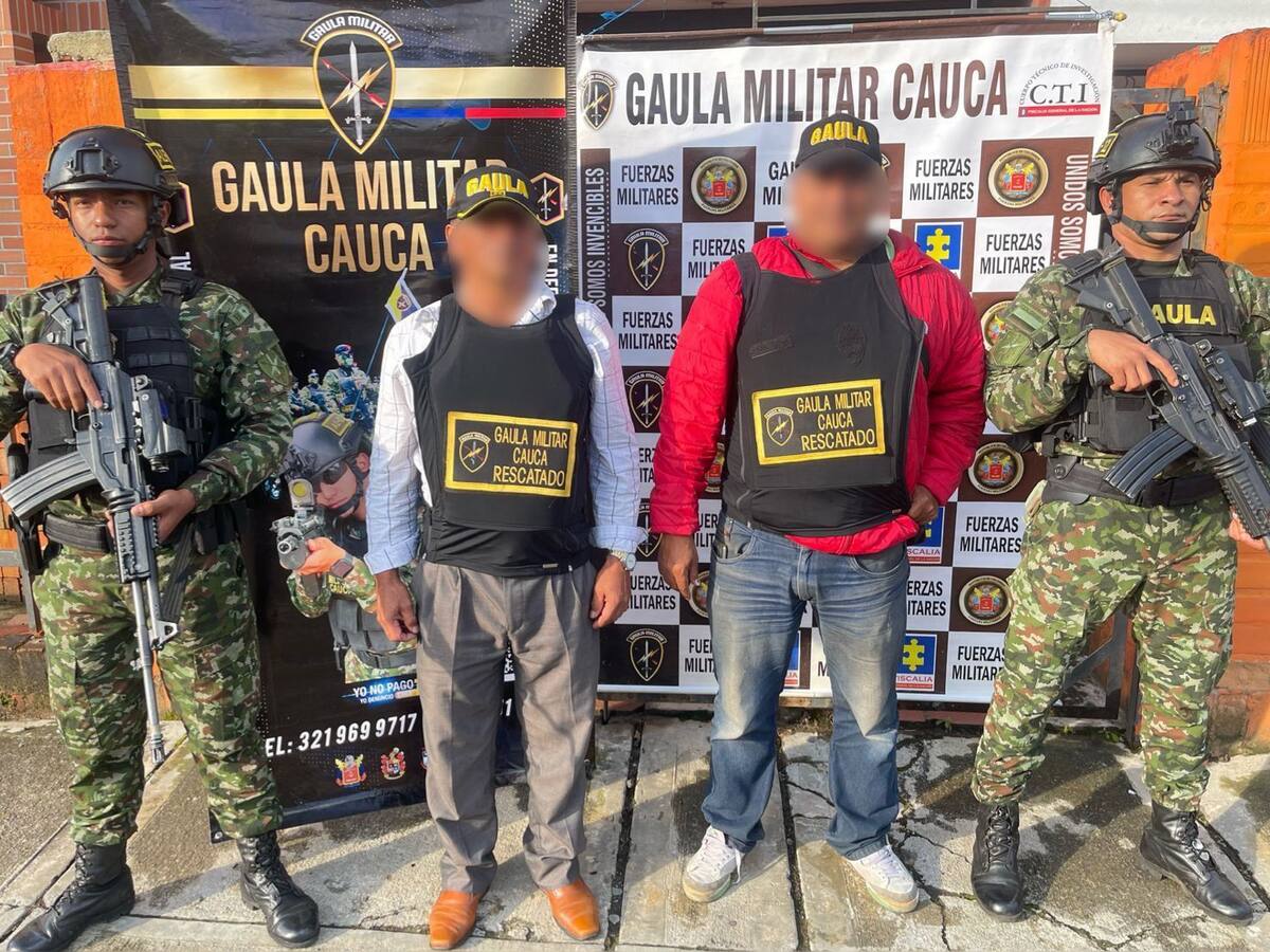 Dos hombres fueron rescatados por el Gaula Militar en Popayán, Cauca