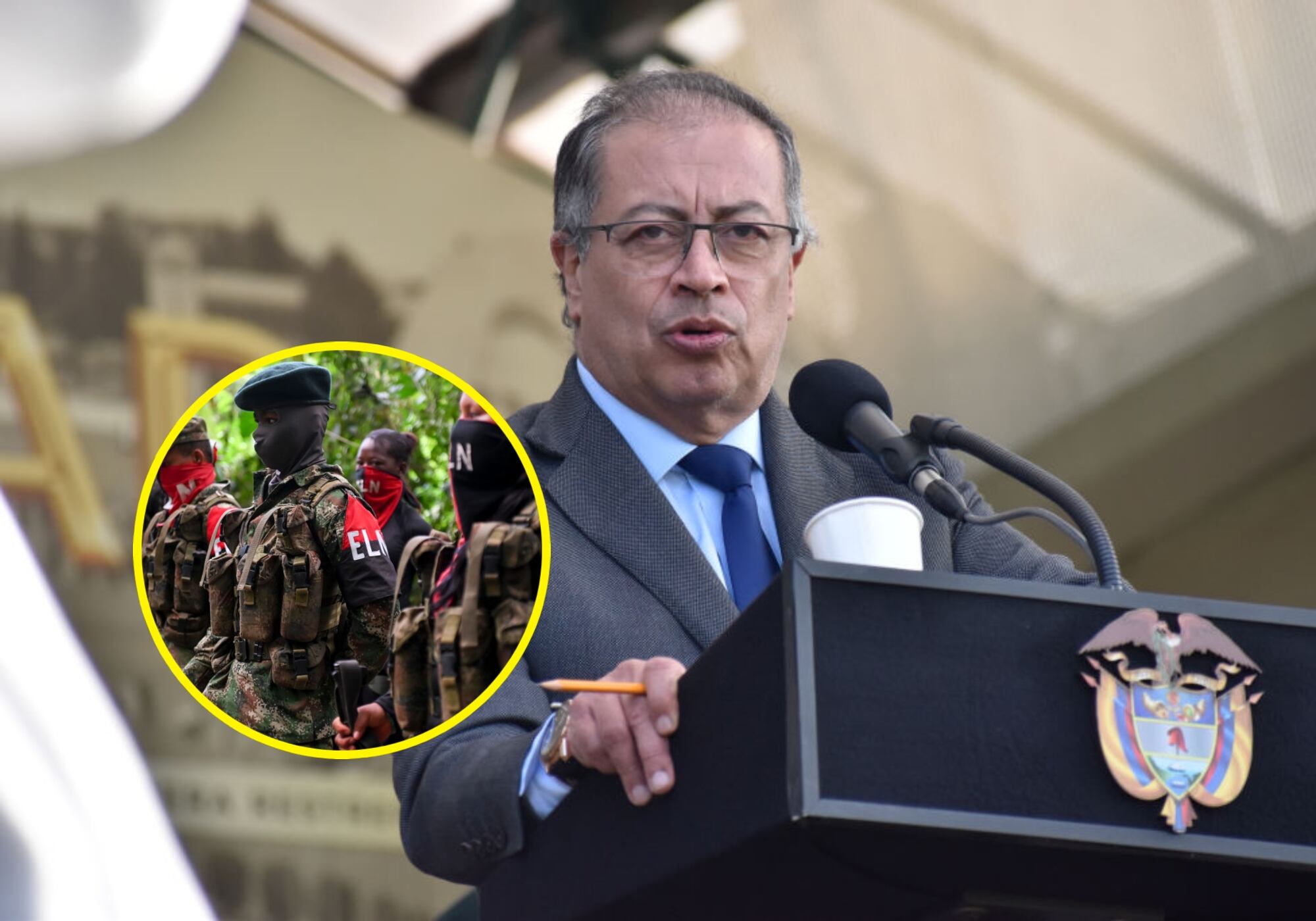 Presidente Gustavo Petro y ELN. Foto: Getty Images.