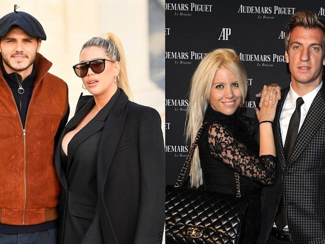 Wanda Nara con Mauro Icardi y cuando fue pareja de Maxi López. Foto: Jacopo Raule/Getty Images - Jacopo Raule/Getty Images for Audemars Piguet