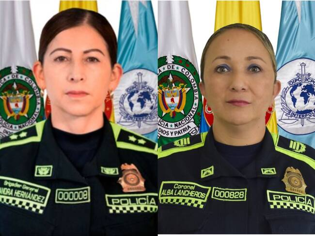 Brigadier general Sandra Patricia Hernández Garzón y coronel Alba Patricia Lancheros.