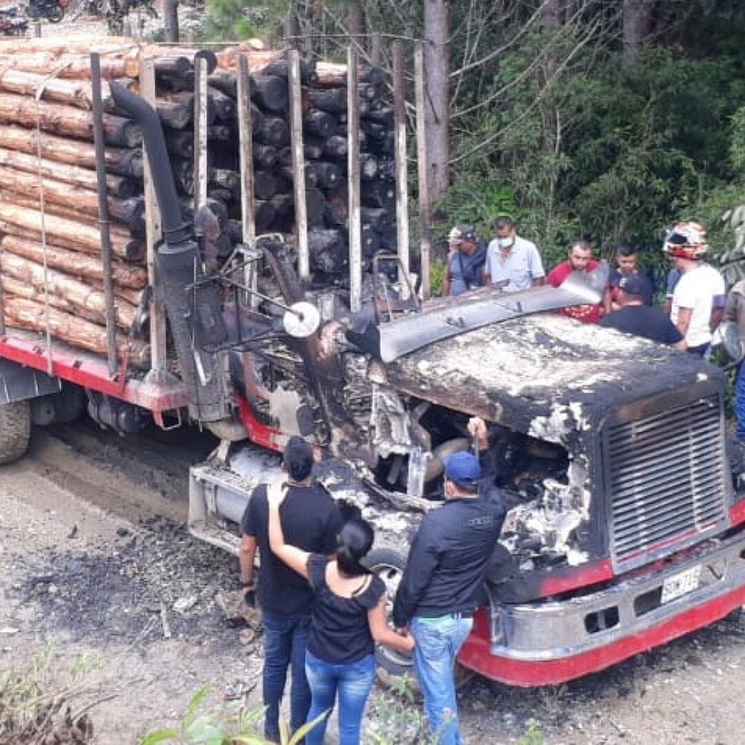 El hecho se registró en la vía que comunica a las veredas Caña Agria y Monte Redondo, El Tambo. Crédito: Ejército Nacional.