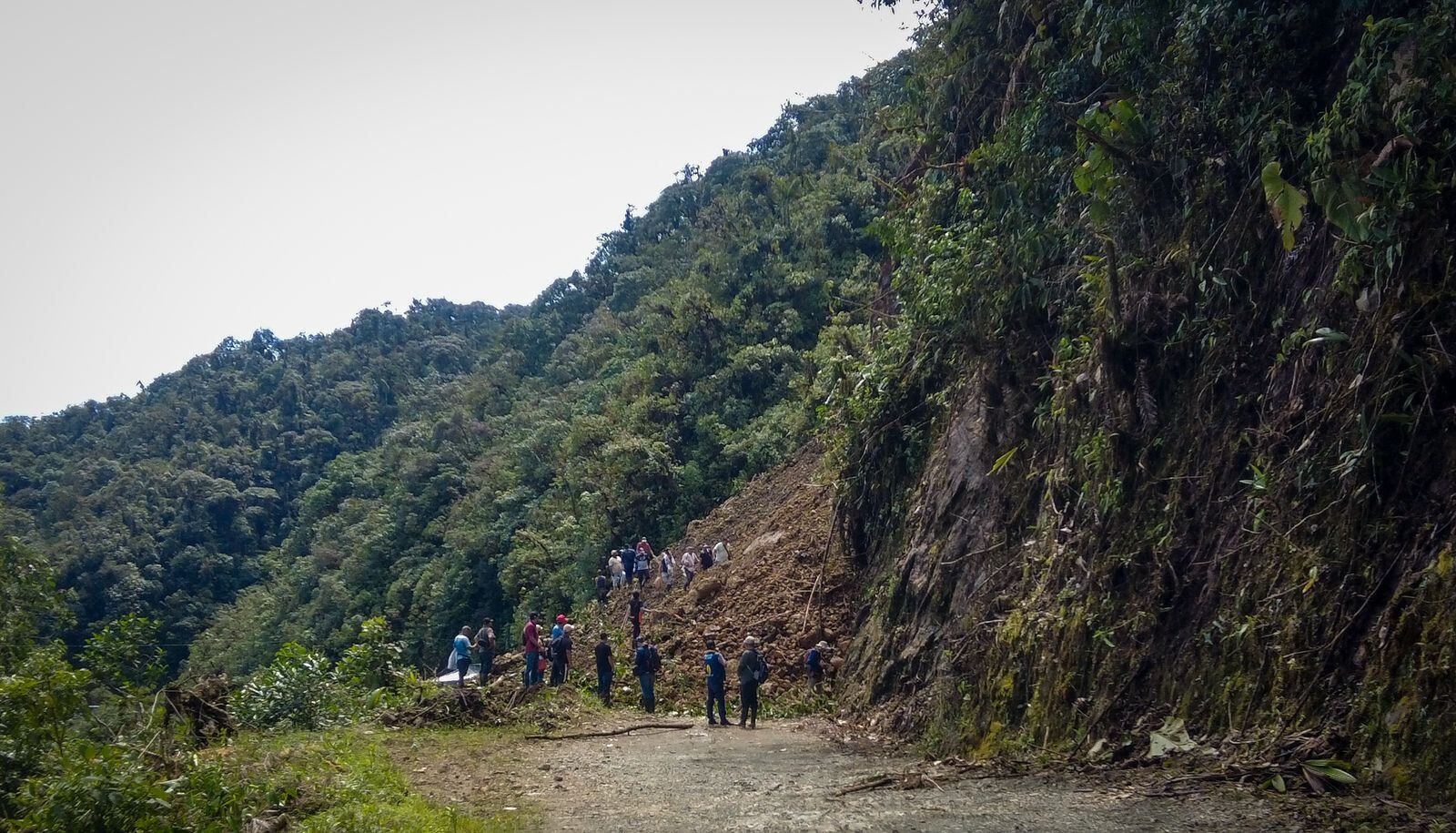 Derrumbe en zona rural de El Tambo. Crédito: Prensa Gestión del Riesgo Cauca