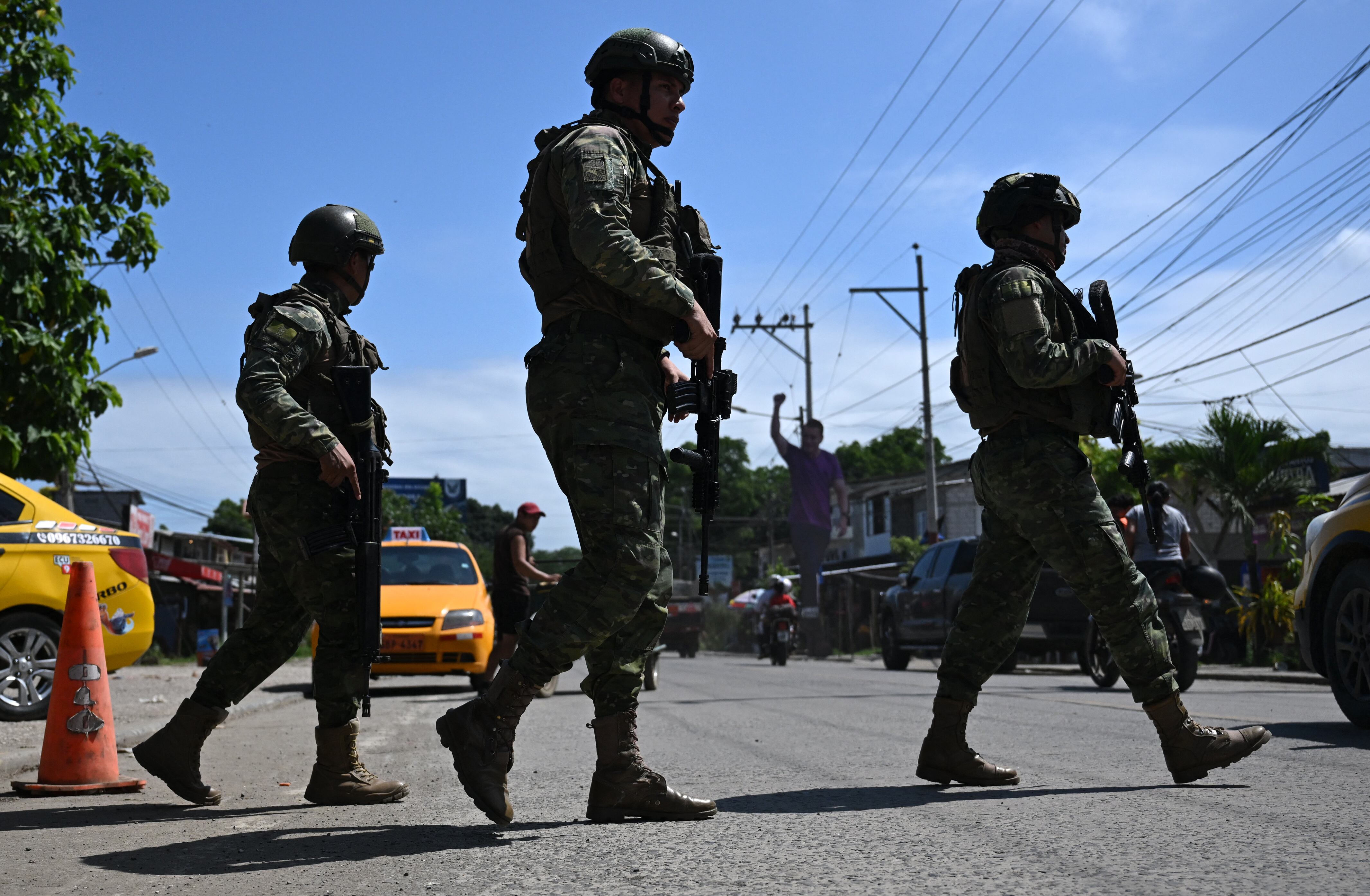 Referencia de militares ecuatorianos. Foto: RAUL ARBOLEDA/AFP via Getty Images.