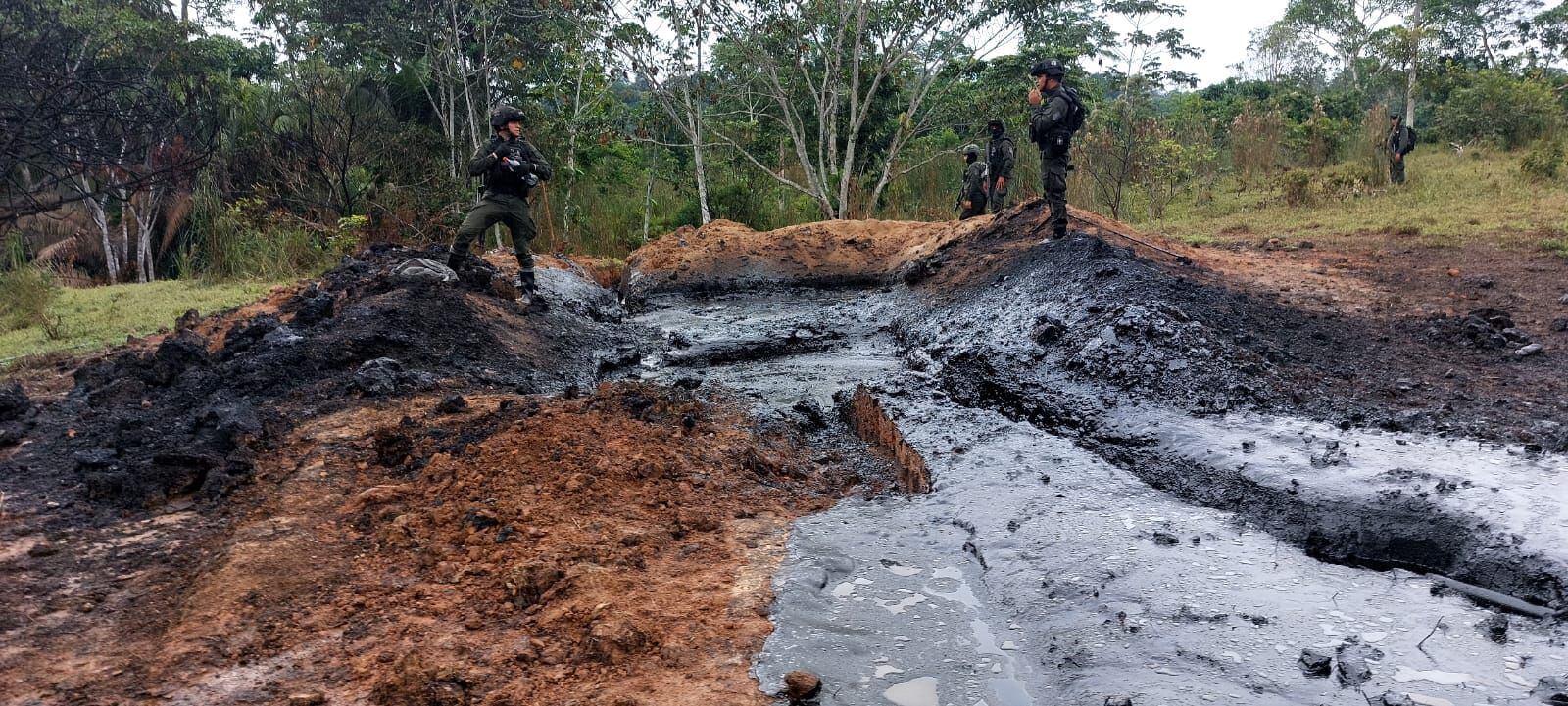 Destruida refinería artesanal. Foto: Suministrada