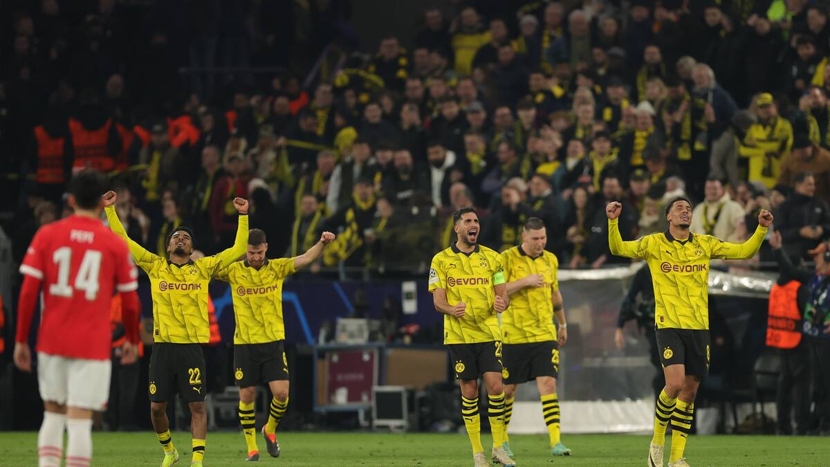 Borussia Dortmund clasificó a cuartos de final de Champions League al derrotar 2-0 al PSV
