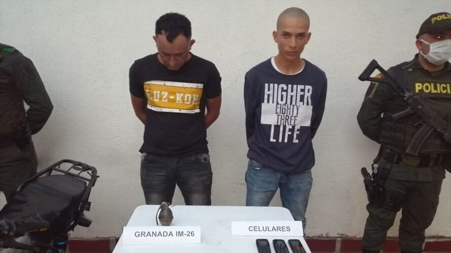 Capturados dos hombres con granadas de fragmentación y documentos alusivos al Epl . Foto: cortesía