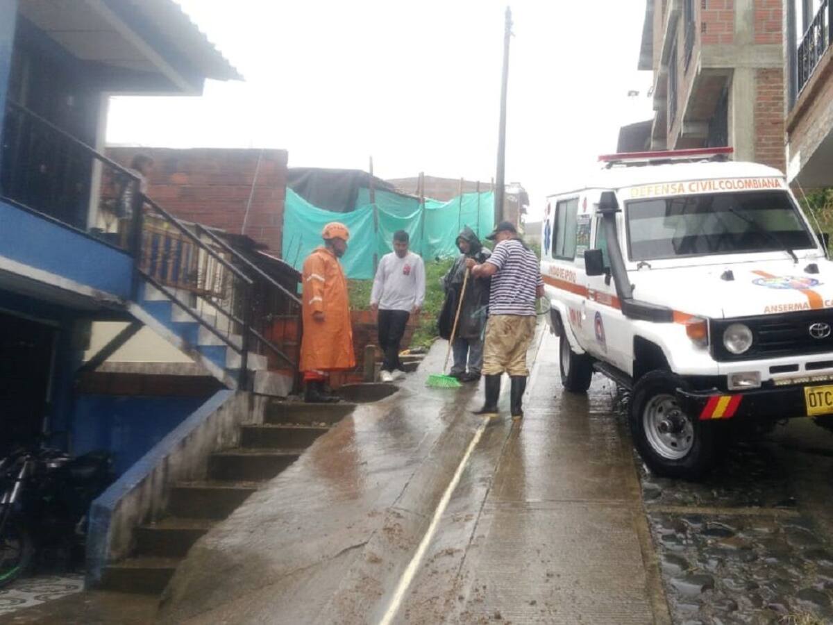 Más de 10 familias afectadas en Anserma, Caldas, por fuertes lluvias