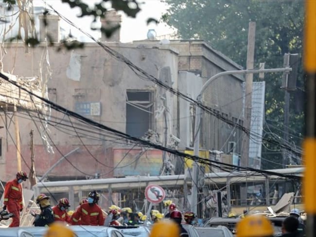 Explosión en un restaurante de la ciudad de Shenyang, en el noreste de China. Foto: -/CNS/AFP via Getty Images