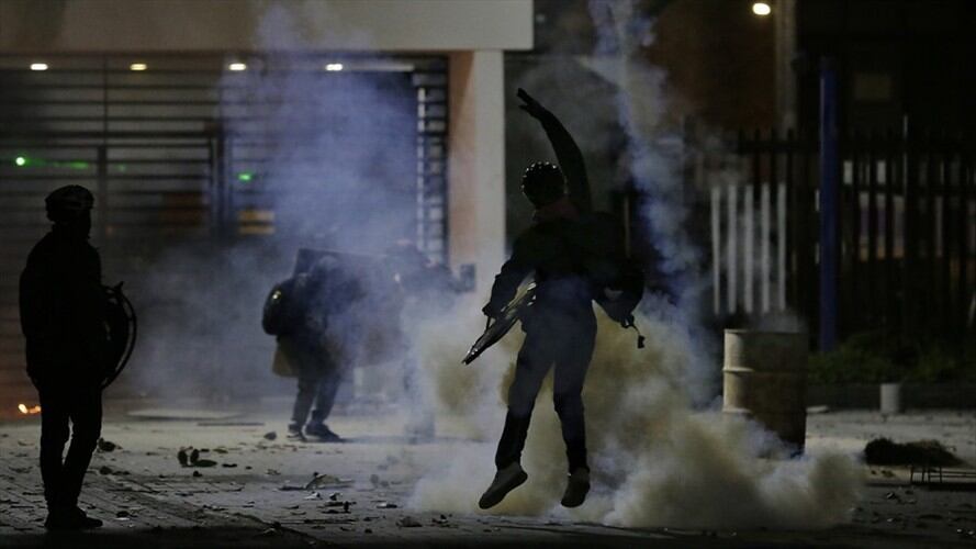Dos personas resultaron heridas durante las manifestaciones de este jueves en Bogotá. Foto: Colprensa