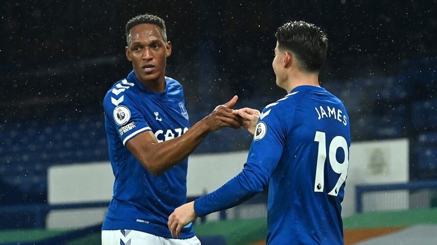 James Rodríguez y Yerry Mina dieron ‘cátedra’ de cómo hablar inglés en divertido video. Foto: Paul Ellis - Pool/Getty Images