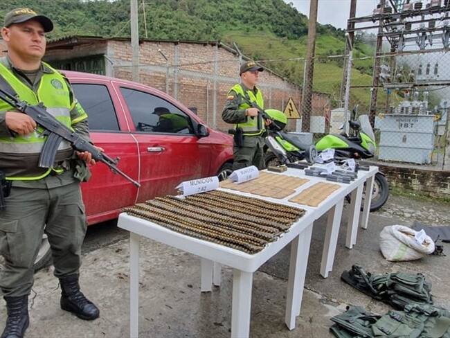 Arsenal incautado en Cauca. Foto: Ejército Nacional